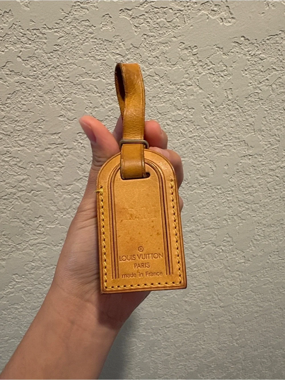 Louis Vuitton Vachetta Leather Luggage Tag in Tan